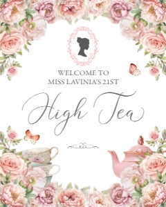 16 x 20 18 x 24 24 x 36 High Tea Blush Pink Welcome Sign design preview