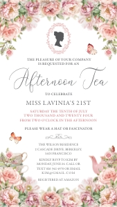 Afternoon Tea Blush Pink Electronic Invitation design preview
