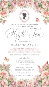 High Tea Blush Pink Electronic Invitation design preview