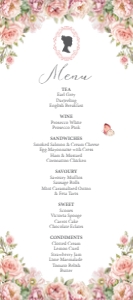 4 x 9 Blush Pink Menu with Cameo design preview
