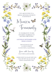 5x7 Bridal Shower Lunch Wildflower Invitation design preview
