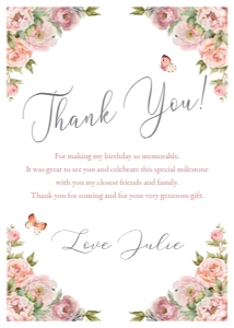 5 x 7, 4 x 6 Thank You Note Blush Pink design preview