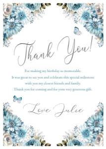 5x7 4x6 Thank You Note Dusty Blue design preview