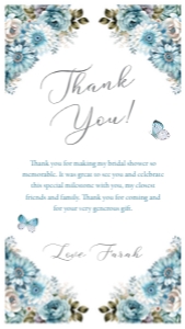 Mobile Thank You Note Dusty Blue design preview