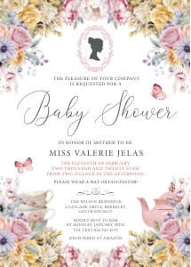 5x7 Baby Shower Pastel Invitation with Cameo design preview