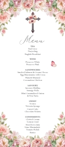 4 x 9 Blush Pink Church Event Menu with Cross design preview
