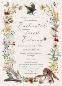 5 x 7 Enchanted Evening Dinner Invitation design preview