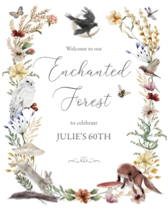 16x20, 18x24, 24x36 Enchanted Forest Welcome Sign design preview