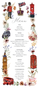 4 x 9 British Tea Party Menu design preview