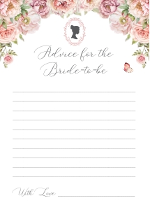 5 x 7 Bridal Shower Games Blush Pink with Cameo design preview