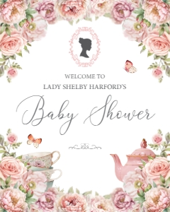 16x20, 18x24, 24x36 Baby Shower Blush Pink Welcome Sign design preview