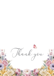 5 x 3.5 Thank You Tent Card Pastel design preview