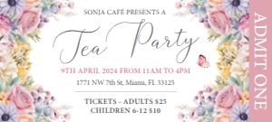 5 x 2.25 Tea Party Pastel Event Ticket design preview