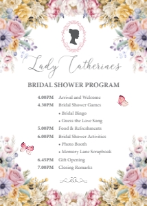 5 x 7 Bridal Shower Pastel Program design preview