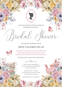 5 x 7 Bridal Shower Invitation Pastel with Cameo design preview