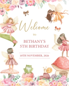 16x20/18x24/24x36 Original Fairy Garden Party Welcome Signs design preview