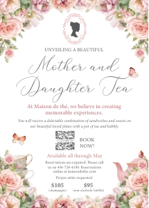 5 x 7 Mother & Daughter Tea Event Blush Pink QR Flyer design preview