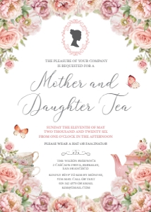 5 x 7 Mother & Daughter Tea Cameo Blush Pink design preview