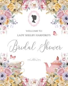 16 x 20 18 x 24, 24 x 36 Bridal Shower Pastel Wel Signs design preview