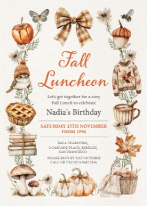 5 x 7 Cozy Fall Luncheon Invitation design preview