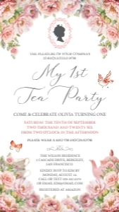 My First Tea Party Mobile Invite BP Cameo design preview