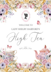 A3, A2, A1 High Tea Pastel Welcome Sign design preview
