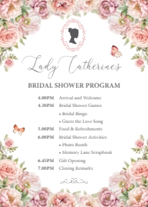 5 x 7 Bridal Shower Blush Pink Program design preview