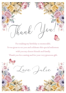 5 x 7, 4 x 6 Thank You Note Pastel design preview