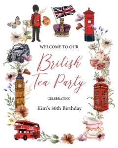 16 x 20 British Party Welcome Sign design preview