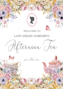 A3 A2 & A1 Afternoon Tea Pastel Welcome Sign design preview