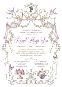 5 x 7 Princess Royal High Tea Invitation design preview