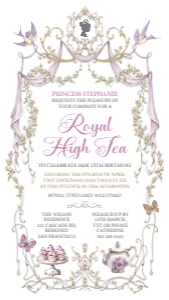 Mobile Princess Royal High Tea Invitation design preview