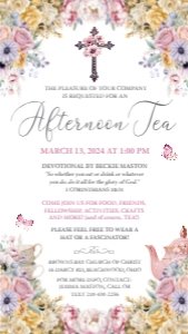 Mobile Church Aft Tea Pastel Cross Invite design preview
