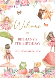 A4, 8 x 10 12 x 18 Original Fairy Garden Welcome Signs design preview