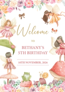 A3, A2, A1 Original Fairy Garden Welcome Signs design preview