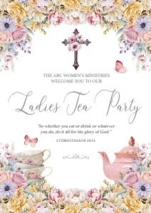 A3, A2, A1 Church Ladies Tea Pastel Welcome Sign Cross design preview