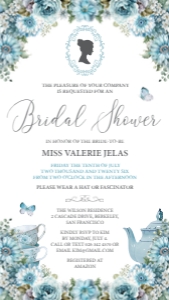 Mobile Bridal Shower Original Dusty Blue Invitation design preview