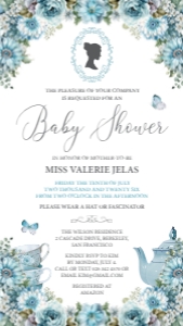 Mobile Baby Shower Original Dusty Blue Invitation design preview