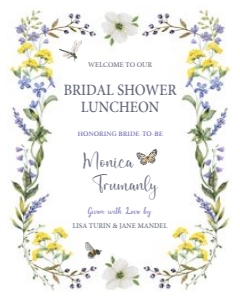 16x20, 18x24, 24x36 Bridal Shower Lunch Wildflower Welcome Signs design preview