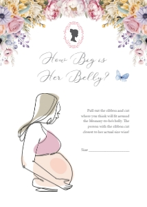 14 x Baby Shower Games Pastel Cameo 5x7 design preview