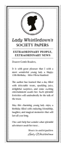 Lady Whistledown Kids Birthday Society Announcement design preview