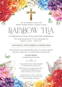 5x7 Church Rainbow Tea Invitation design preview