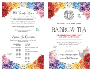 Church Rainbow Tea Folded Letter Program design preview