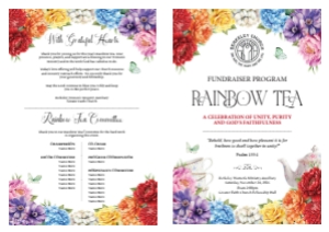 A4 Church Rainbow Tea Folded Program design preview