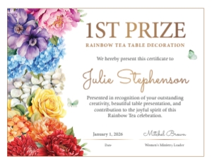 11 x 8.5 Church Rainbow Tea Certificates design preview