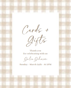 BS_Gingham Brown_001_Custom Sign 8x10 design preview