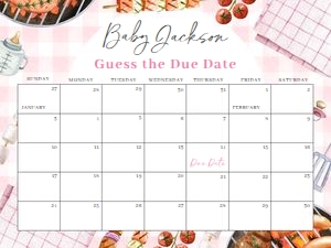 BS_BBQ Pink_BBQBS003_Calendar due date 24x18 design preview