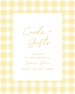 BS_Gingham Yellow_YGHBS001_Custom Sign 8x10 design preview