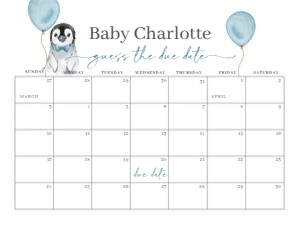 BS_Penguin_002_Calendar due date 24x18 design preview