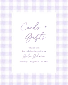 BS_Gingham Purple_PGHBS001_Custom Sign 8x10 design preview